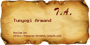 Tunyogi Armand névjegykártya